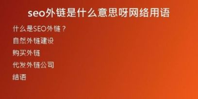 seo外鏈是什么意思呀網(wǎng)絡(luò)用語