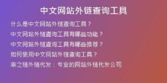 中文網(wǎng)站外鏈查詢(xún)工具