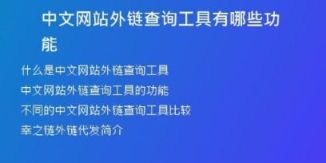 中文網(wǎng)站外鏈查詢(xún)工具有哪些功能