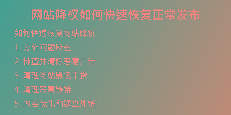 網(wǎng)站降權(quán)如何快速恢復(fù)正常發(fā)布