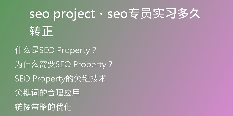 seo project，seo專員實(shí)習(xí)多久轉(zhuǎn)正