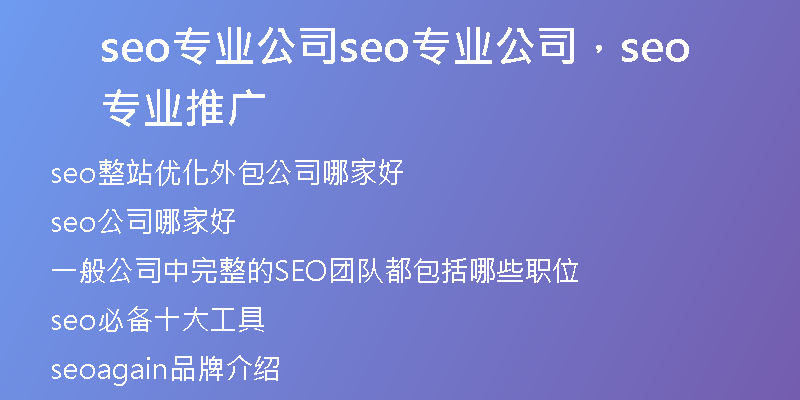 seo專業(yè)公司seo專業(yè)公司,seo專業(yè)推廣