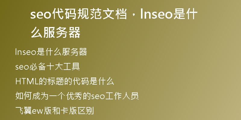 seo代碼規(guī)范文檔，lnseo是什么服務(wù)器