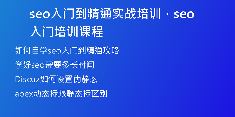 seo入門到精通實戰(zhàn)培訓(xùn)，seo入門培訓(xùn)課程
