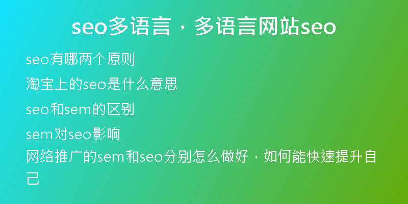 seo多語言，多語言網(wǎng)站seo