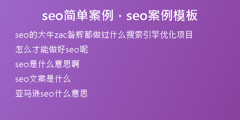 seo簡單案例，seo案例模板