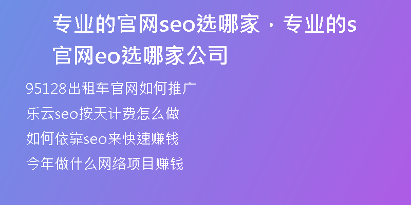 專業(yè)的官網(wǎng)seo選哪家，專業(yè)的官網(wǎng)seo選哪家公司