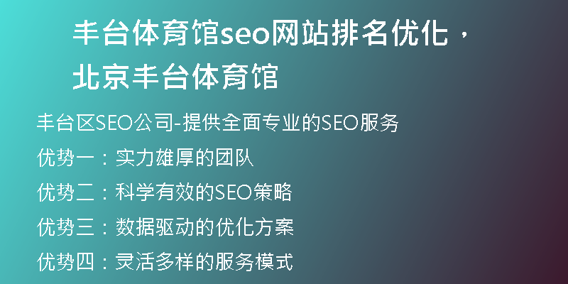 豐臺體育館seo網站排名優(yōu)化，北京豐臺體育館